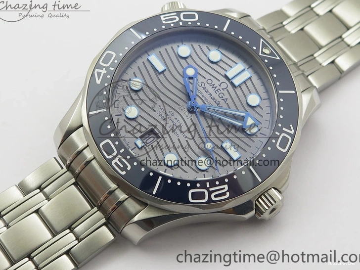 1225 Seamaster Diver 300M ORF 1:1 Best Edition Blue Ceramic Gray Dial on SS Bracelet A HighQuality 7867